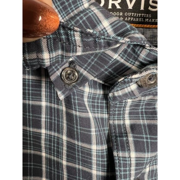 Orvis Tech Active Fit Plaid Long Sleeve Button Down Shirt Men's Size Large - Picture 10 of 11